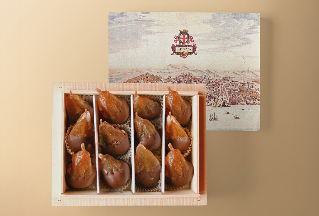 Candied and Iced Pears with Dark Chocolate - Romanengo